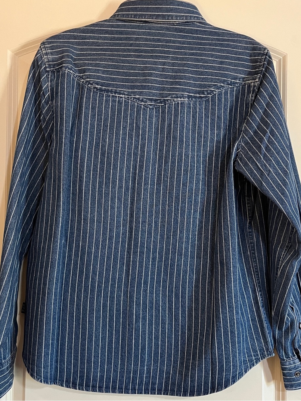 Howler Brothers Blue Pinstripe Dust Up Denim Snapshirt. NEW. Small - Picture 2 of 10
